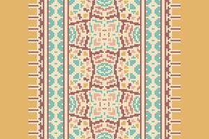 Patola sari Seamless Scandinavian pattern Motif embroidery, Pixel Ikat embroidery Design for Print Texture fabric saree sari carpet. kurta patola saree vector