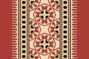 Patola sari Seamless Scandinavian pattern Motif embroidery, Pixel Ikat embroidery Design for Print scandinavian pattern saree ethnic nativity gypsy pattern vector