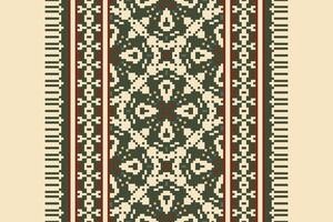 Kilim Pattern Seamless Native American, Motif embroidery, Pixel Ikat embroidery Design for Print Texture fabric saree sari carpet. kurta patola saree vector