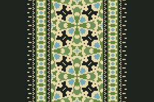 Kilim Pattern Seamless Bandana print silk Motif embroidery, Pixel Ikat embroidery Design for Print Texture fabric saree sari carpet. kurta patola saree vector