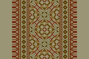 Kilim Pattern Seamless Australian aboriginal pattern Motif embroidery, Pixel Ikat embroidery Design for Print pattern vintage flower folk navajo patchwork pattern vector