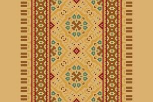 Kilim Pattern Seamless Bandana print silk Motif embroidery, Pixel Ikat embroidery Design for Print scarf hijab pattern kerchief Pixel Ikat Silk kurti model mughal patterns vector