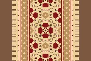 Kilim Pattern Seamless Mughal architecture Motif embroidery, Pixel Ikat embroidery Design for Print indonesian batik motif embroidery native american kurta mughal design vector