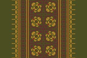 Kilim Pattern Seamless Scandinavian pattern Motif embroidery, Pixel Ikat embroidery Design for Print indigenous art aboriginal art pattern floral kurti mughal border vector