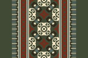 Dupatta Pattern Seamless Bandana print silk Motif embroidery, Pixel Ikat embroidery Design for Print Texture fabric saree sari carpet. kurta patola saree vector