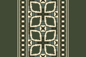 Dupatta Pattern Seamless Bandana print silk Motif embroidery, Pixel Ikat embroidery Design for Print indigenous art aboriginal art pattern floral kurti mughal border vector