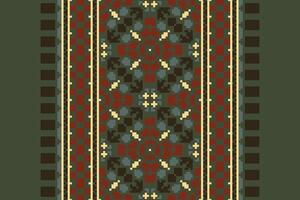 Dupatta Pattern Seamless Bandana print silk Motif embroidery, Pixel Ikat embroidery Design for Print tie dyeing pillowcase sambal puri kurti mughal architecture vector