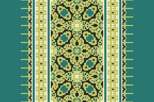 Dupatta Pattern Seamless Australian aboriginal pattern Motif embroidery, Pixel Ikat embroidery Design for Print Texture fabric saree sari carpet. kurta patola saree vector