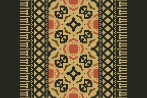 Dupatta Pattern Seamless Australian aboriginal pattern Motif embroidery, Pixel Ikat embroidery Design for Print pattern vintage flower folk navajo patchwork pattern vector
