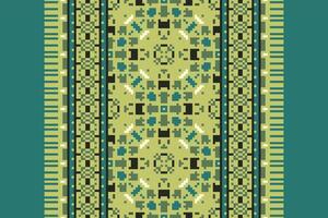 Dupatta Pattern Seamless Australian aboriginal pattern Motif embroidery, Pixel Ikat embroidery Design for Print vyshyvanka placemat quilt sarong sarong beach kurtis Indian motifs vector