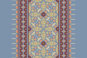 Dupatta Pattern Seamless Australian aboriginal pattern Motif embroidery, Pixel Ikat embroidery Design for Print egyptian pattern tibetan mandala bandanna vector