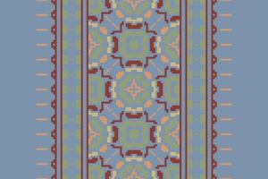 Dupatta Pattern Seamless Mughal architecture Motif embroidery, Pixel Ikat embroidery Design for Print scarf hijab pattern kerchief Pixel Ikat Silk kurti model mughal patterns vector