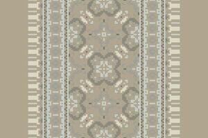 Dupatta Pattern Seamless Mughal architecture Motif embroidery, Pixel Ikat embroidery Design for Print tapestry floral kimono repeat pattern lacing spanish motif vector