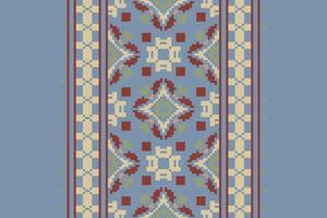 Dupatta Pattern Seamless Mughal architecture Motif embroidery, Pixel Ikat embroidery Design for Print vyshyvanka placemat quilt sarong sarong beach kurtis Indian motifs vector