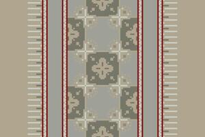 Dupatta Pattern Seamless Mughal architecture Motif embroidery, Pixel Ikat embroidery Design for Print tie dyeing pillowcase sambal puri kurti mughal architecture vector