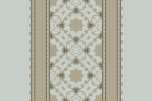Dupatta Pattern Seamless Mughal architecture Motif embroidery, Pixel Ikat embroidery Design for Print australian curtain pattern geometric pillow model kurti mughal flowers vector