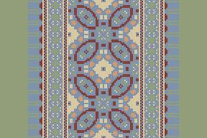 Dupatta Pattern Seamless Mughal architecture Motif embroidery, Pixel Ikat embroidery Design for Print Texture fabric saree sari carpet. kurta patola saree vector