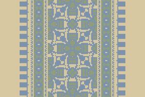 Dupatta Pattern Seamless Mughal architecture Motif embroidery, Pixel Ikat embroidery Design for Print indigenous art aboriginal art pattern floral kurti mughal border vector
