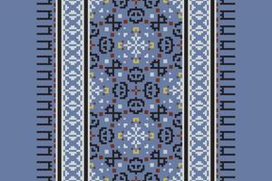 Dupatta Pattern Seamless Scandinavian pattern Motif embroidery, Pixel Ikat embroidery Design for Print Texture fabric saree sari carpet. kurta patola saree vector