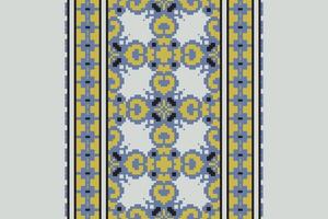 Dupatta Pattern Seamless Scandinavian pattern Motif embroidery, Pixel Ikat embroidery Design for Print vyshyvanka placemat quilt sarong sarong beach kurtis Indian motifs vector