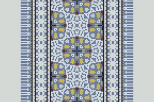 Dupatta Pattern Seamless Mughal architecture Motif embroidery, Pixel Ikat embroidery Design for Print egyptian hieroglyphs tibetan geo pattern vector