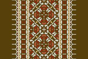Dupatta Pattern Seamless Scandinavian pattern Motif embroidery, Pixel Ikat embroidery Design for Print tie dyeing pillowcase sambal puri kurti mughal architecture vector