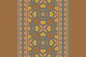 Dupatta Pattern Seamless Scandinavian pattern Motif embroidery, Pixel Ikat embroidery Design for Print figure tribal ink on cloth patola sari vector