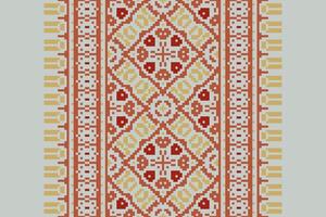 Dupatta Pattern Seamless Scandinavian pattern Motif embroidery, Pixel Ikat embroidery Design for Print jacquard slavic pattern folklore pattern kente arabesque vector