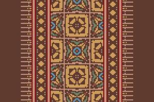 Salwar Pattern Seamless Mughal architecture Motif embroidery, Pixel Ikat embroidery Design for Print tapestry floral kimono repeat pattern lacing spanish motif vector