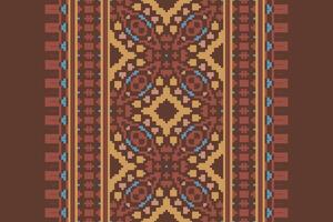 Salwar Pattern Seamless Mughal architecture Motif embroidery, Pixel Ikat embroidery Design for Print tie dyeing pillowcase sambal puri kurti mughal architecture vector