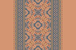 Salwar Pattern Seamless Scandinavian pattern Motif embroidery, Pixel Ikat embroidery Design for Print endless arabesque cloth dupatta shawl bandana print silk kurta men vector