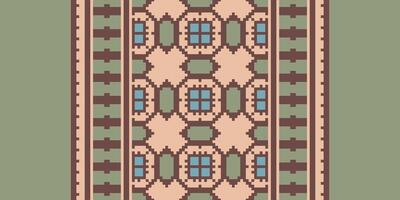 Patchwork pattern Seamless Mughal architecture Motif embroidery, Pixel Ikat embroidery Design for Print Texture fabric saree sari carpet. kurta patola saree vector
