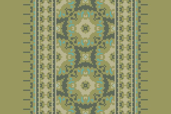 Pixel Cross Stitch pattern with Floral Designs. Traditional cross stitch needlework. Geometric Ethnic pattern, Embroidery, Textile ornamentation, fabric, Hand stitched pattern, Cultural stitching