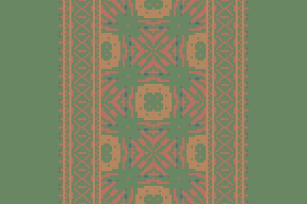 Pixel Cross Stitch pattern with Floral Designs. Traditional cross stitch needlework. Geometric Ethnic pattern, Embroidery, Textile ornamentation, fabric, Hand stitched pattern, Cultural stitching