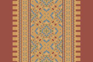 Anarkali Pattern Seamless Bandana print silk Motif embroidery, Pixel Ikat embroidery Design for Print pattern vintage flower folk navajo patchwork pattern vector