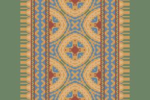 Anarkali Pattern Seamless Bandana print silk Motif embroidery, Pixel Ikat embroidery Design for Print kurta pattern mughal motifs tapestry pattern floral repeat vector