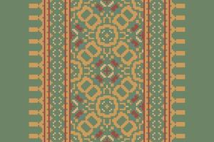 Anarkali Pattern Seamless Bandana print silk Motif embroidery, Pixel Ikat embroidery Design for Print tie dyeing pillowcase sambal puri kurti mughal architecture vector