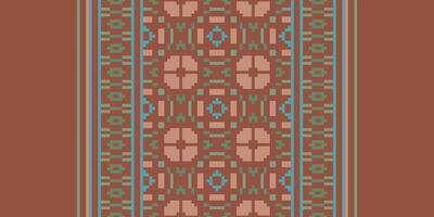 Patchwork pattern Seamless Mughal architecture Motif embroidery, Pixel Ikat embroidery Design for Print scandinavian pattern saree ethnic nativity gypsy pattern vector