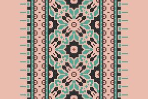 Anarkali Pattern Seamless Scandinavian pattern Motif embroidery, Pixel Ikat embroidery Design for Print endless arabesque cloth dupatta shawl bandana print silk kurta men vector