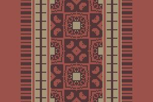 Anarkali Pattern Seamless Scandinavian pattern Motif embroidery, Pixel Ikat embroidery Design for Print tapestry floral kimono repeat pattern lacing spanish motif vector