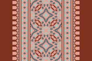 Anarkali frock design Seamless Native American, Motif embroidery, Pixel Ikat embroidery Design for Print pattern vintage flower folk navajo patchwork pattern vector