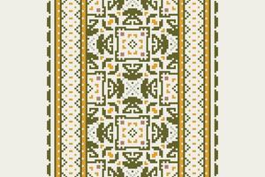 Anarkali Pattern Seamless Scandinavian pattern Motif embroidery, Pixel Ikat embroidery Design for Print egyptian pattern tibetan mandala bandanna vector