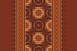 Anarkali frock design Seamless Native American, Motif embroidery, Pixel Ikat embroidery Design for Print Texture fabric saree sari carpet. kurta patola saree vector