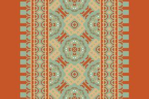 Anarkali frock design Seamless Native American, Motif embroidery, Pixel Ikat embroidery Design for Print scarf hijab pattern kerchief Pixel Ikat Silk kurti model mughal patterns vector