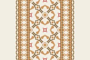 Anarkali frock design Seamless Bandana print silk Motif embroidery, Pixel Ikat embroidery Design for Print scandinavian pattern saree ethnic nativity gypsy pattern vector