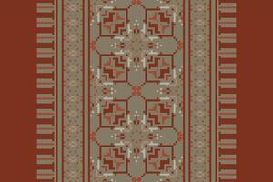 Anarkali frock design Seamless Australian aboriginal pattern Motif embroidery, Pixel Ikat embroidery Design for Print Texture fabric saree sari carpet. kurta patola saree vector