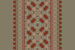 Anarkali frock design Seamless Bandana print silk Motif embroidery, Pixel Ikat embroidery Design for Print scandinavian pattern saree ethnic nativity gypsy pattern vector