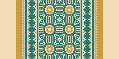 Patchwork pattern Seamless Scandinavian pattern Motif embroidery, Pixel Ikat embroidery Design for Print vyshyvanka placemat quilt sarong sarong beach kurtis Indian motifs vector