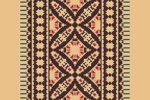 Anarkali frock design Seamless Bandana print silk Motif embroidery, Pixel Ikat embroidery Design for Print pattern vintage flower folk navajo patchwork pattern vector