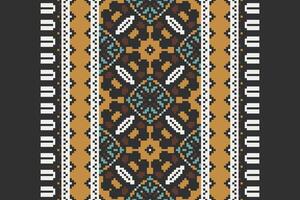 Anarkali frock design Seamless Mughal architecture Motif embroidery, Pixel Ikat embroidery Design for Print pattern vintage flower folk navajo patchwork pattern vector